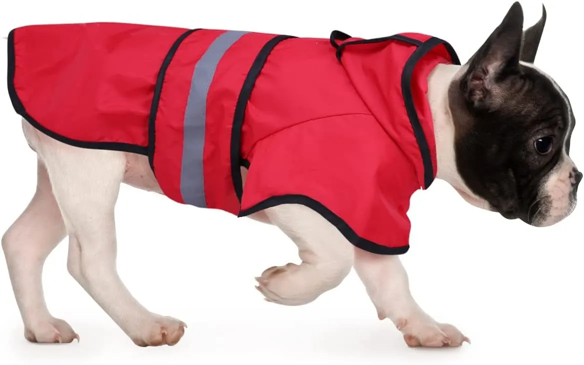 Reflective Adjustable Hooded Raincoat for Dogs