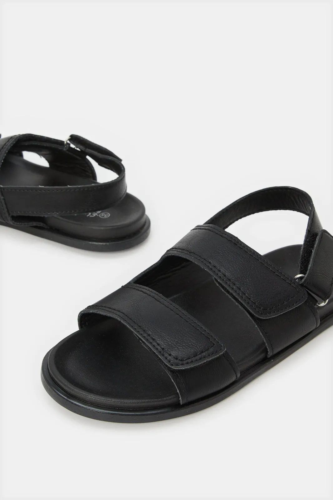 Senior Boys Black Comfort Sandals