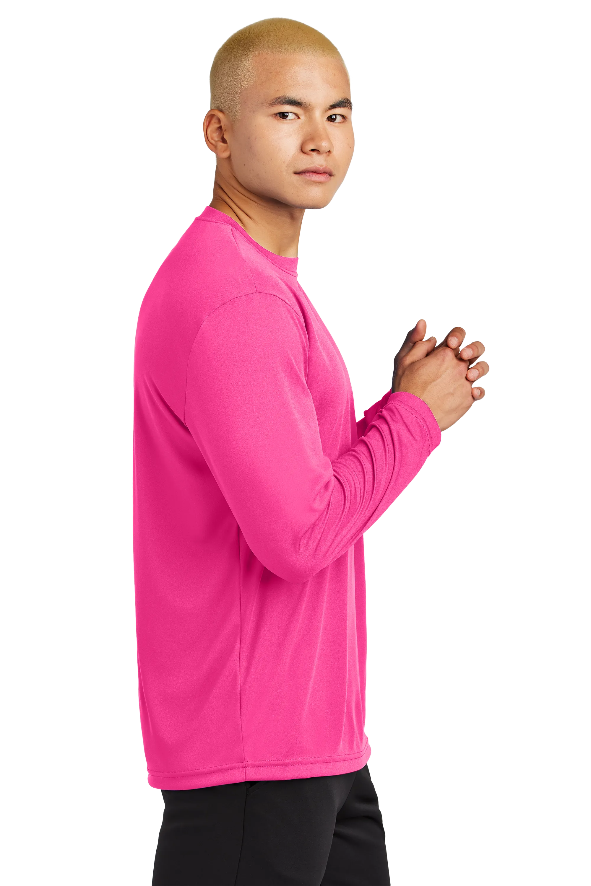 Sport-Tek® Long Sleeve PosiCharge® Competitor™ Tee - Neon Pink