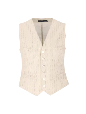 striped cotton jacquard vest