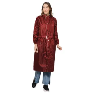 The Clownfish by STRAUSS Polyester Raincoats for Women Raincoat for Ladies Waterproof Reversible Double Layer. Drizzle Diva Series (Maroon, Large)