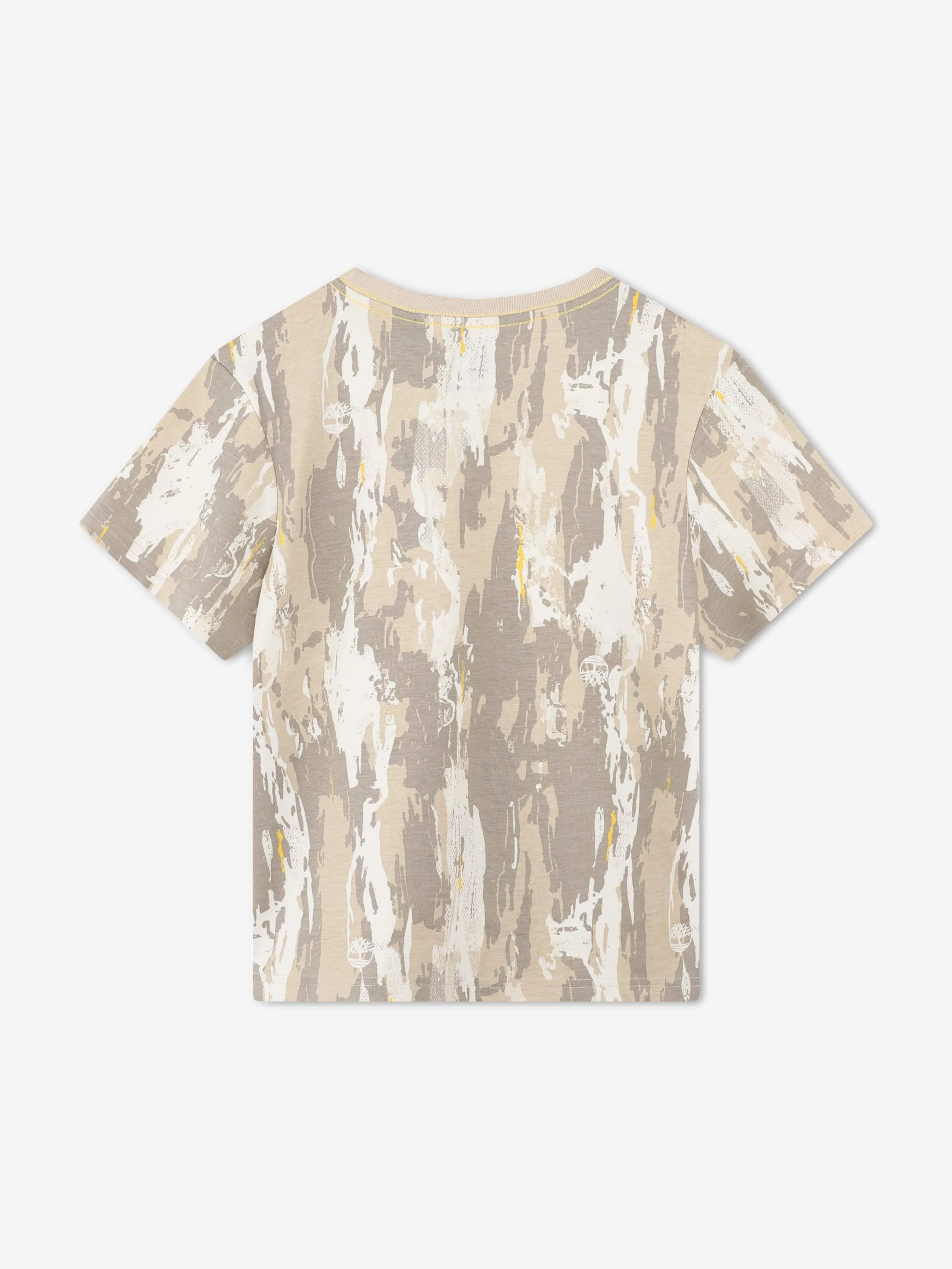 Timberland Boys Patterned Pocket T-Shirt in Beige