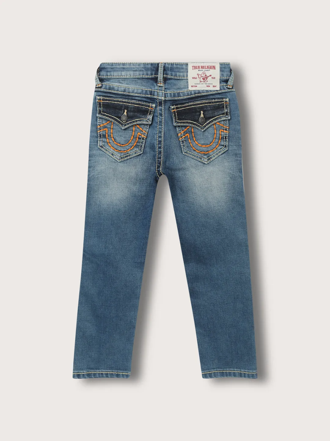 True Religion Boys Washed Effect Jeans 0 Fit Mid Blue Mid Rise