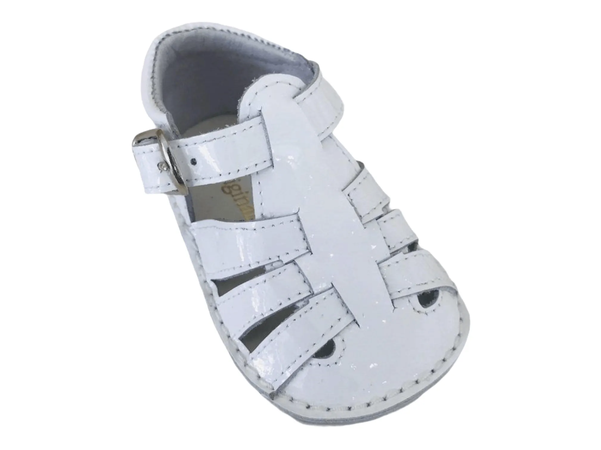 UE08255 Pretty Original White Patent Sandal