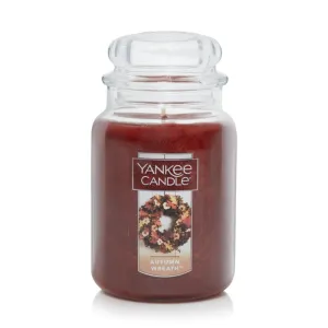 Yankee Candle Autumn Wreath Scented, Classic 22oz Large Jar Single Wick Aromatherapy Candle